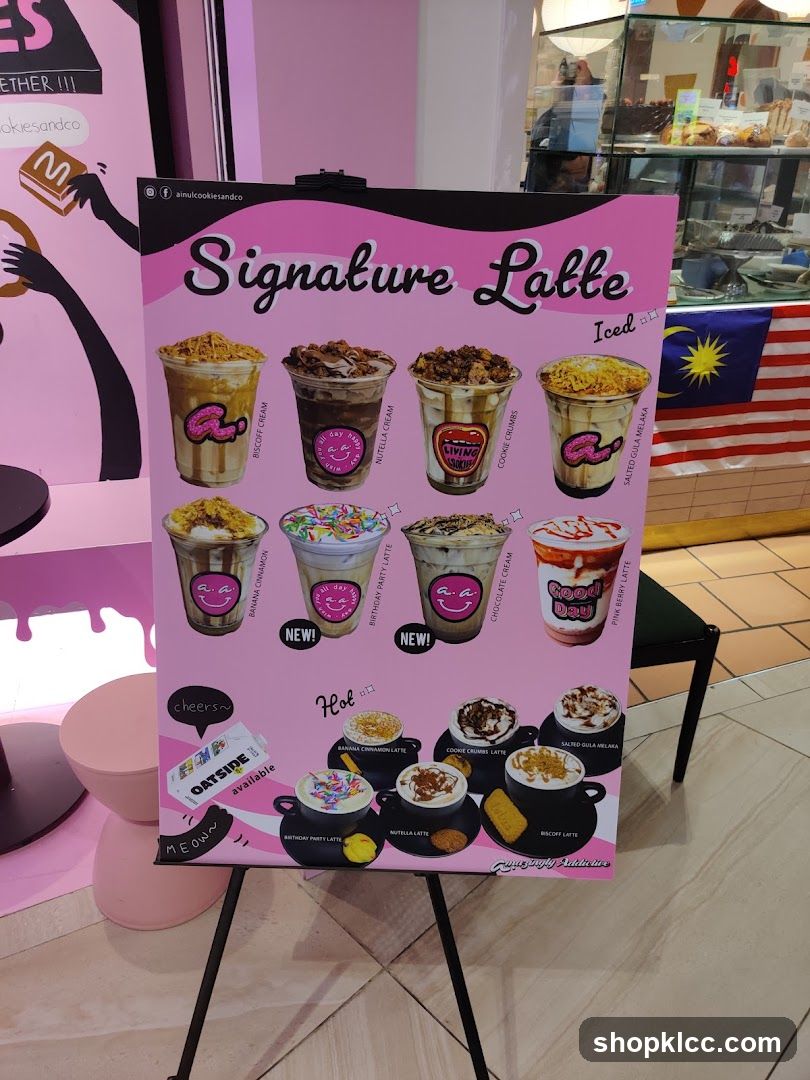 Signature Latte Menu