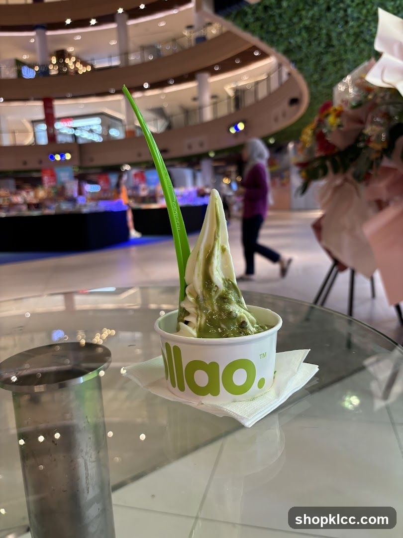 Frozen Yogurt with Matcha Topping