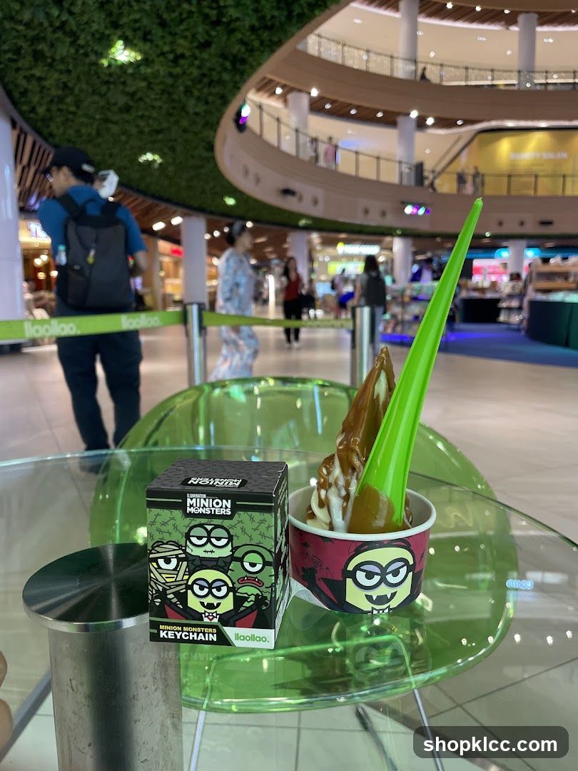 Minion-themed froyo and keychain