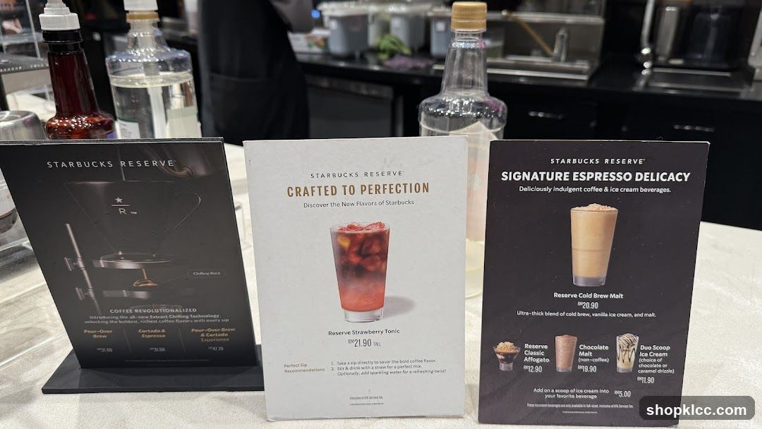 Starbucks Reserve Menu