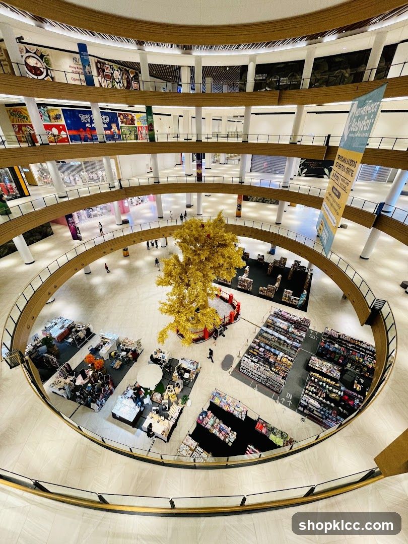Indoor Market with Golden Tree