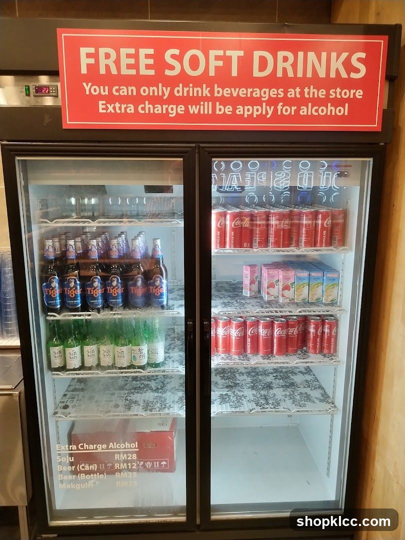 Refrigerator with drinks and pricing