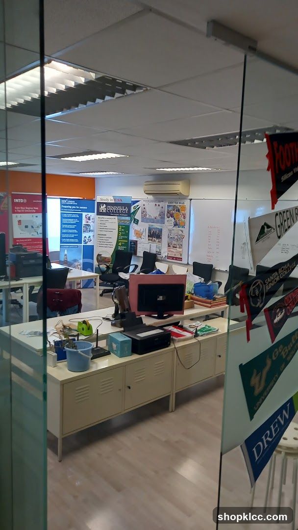 Office Interior with College Banners