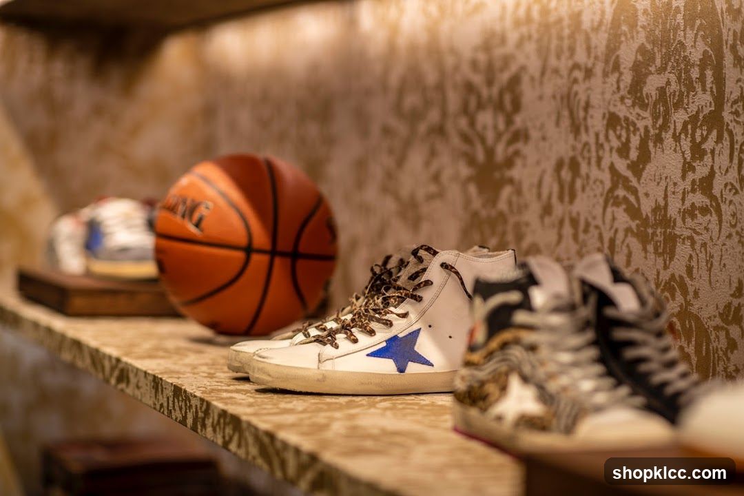 Sneakers and Basketball on Display