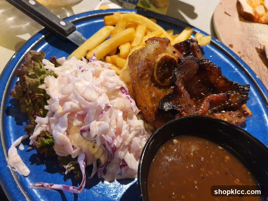 Pork Chop with Fries and Coleslaw