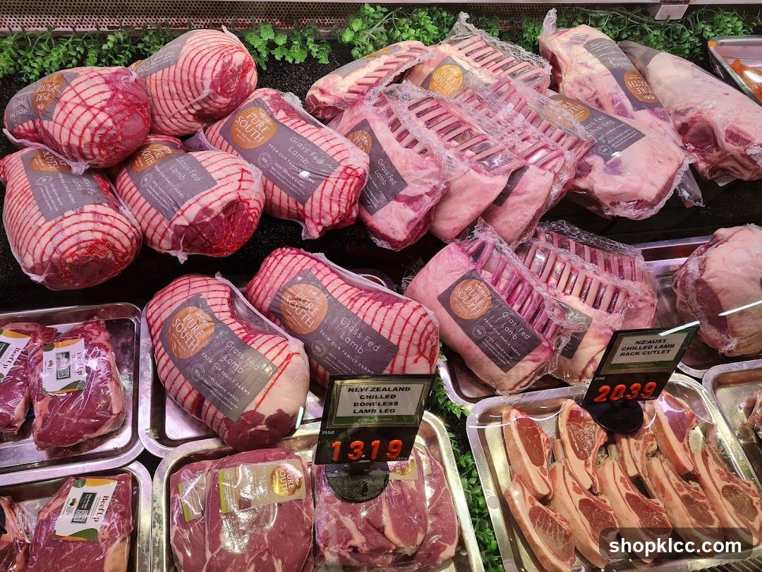 Assortment of Packaged Lamb and Beef Cuts