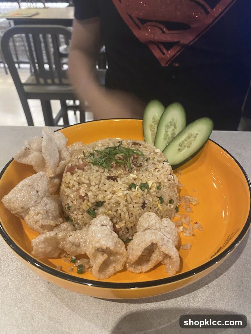 Fried Rice with Crackers and Cucumber