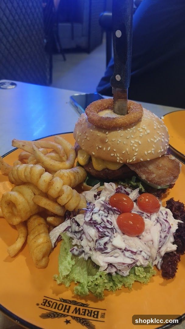 Burger with Fries and Coleslaw