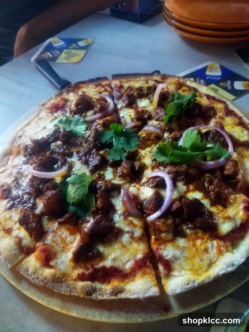 Pizza with Meat and Red Onion