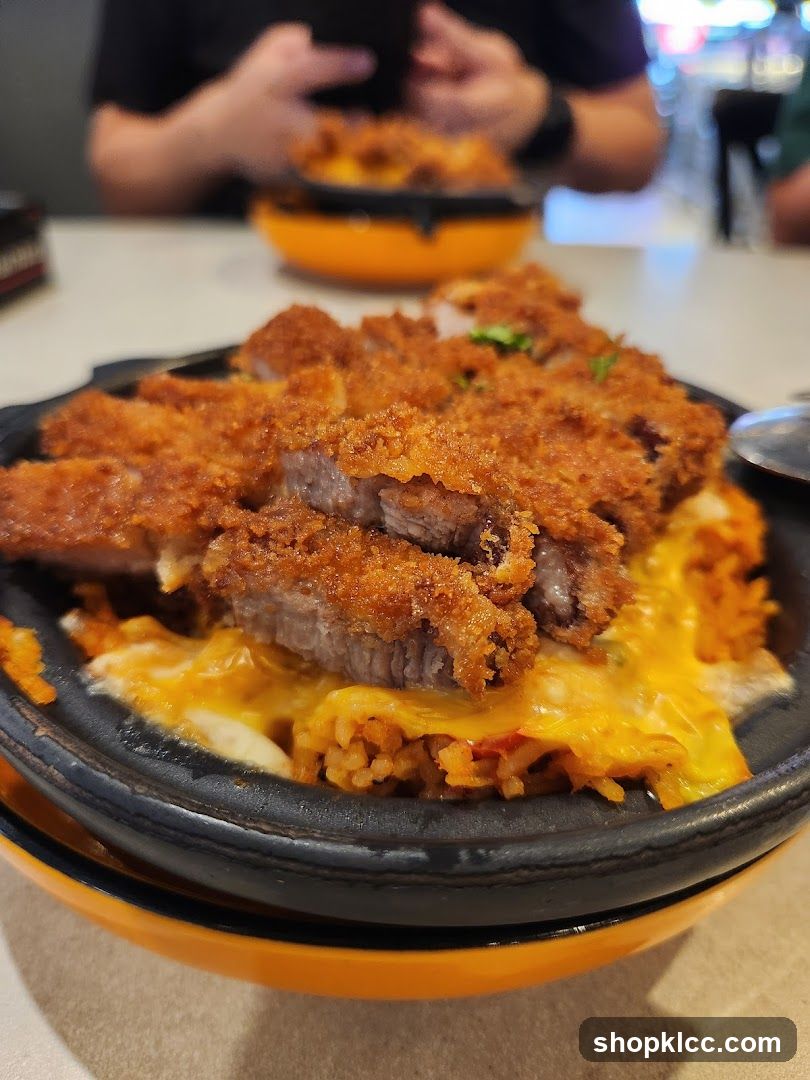 Fried Pork Cutlet with Rice and Cheese