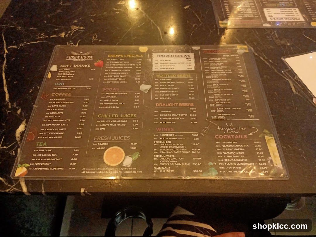 The Brew House Menu