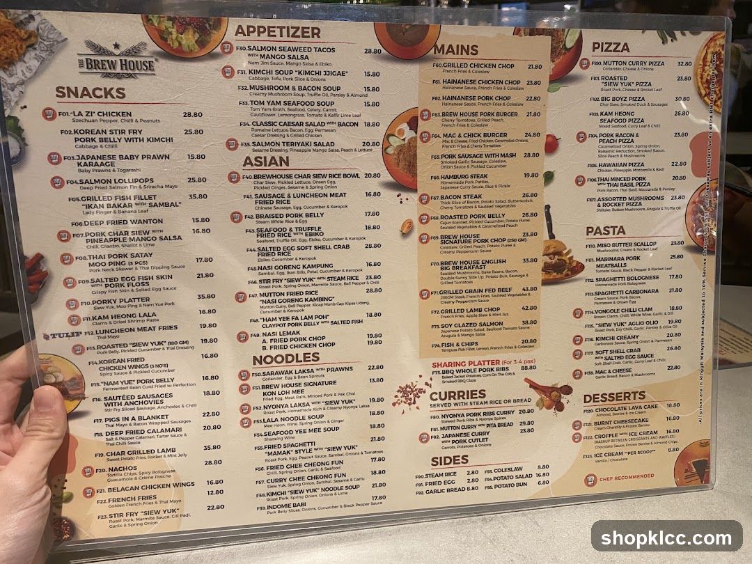 The Brew House Menu