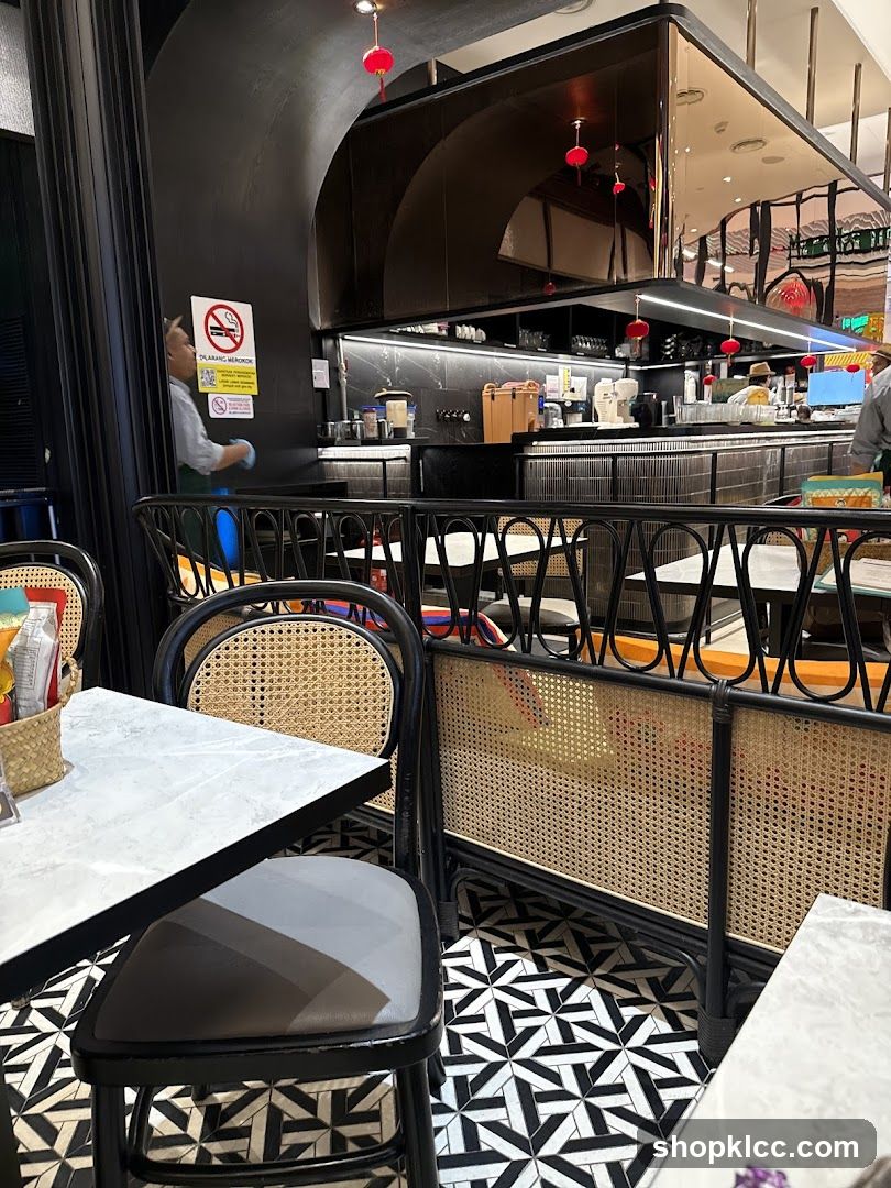 Restaurant Interior with Seating and Counter