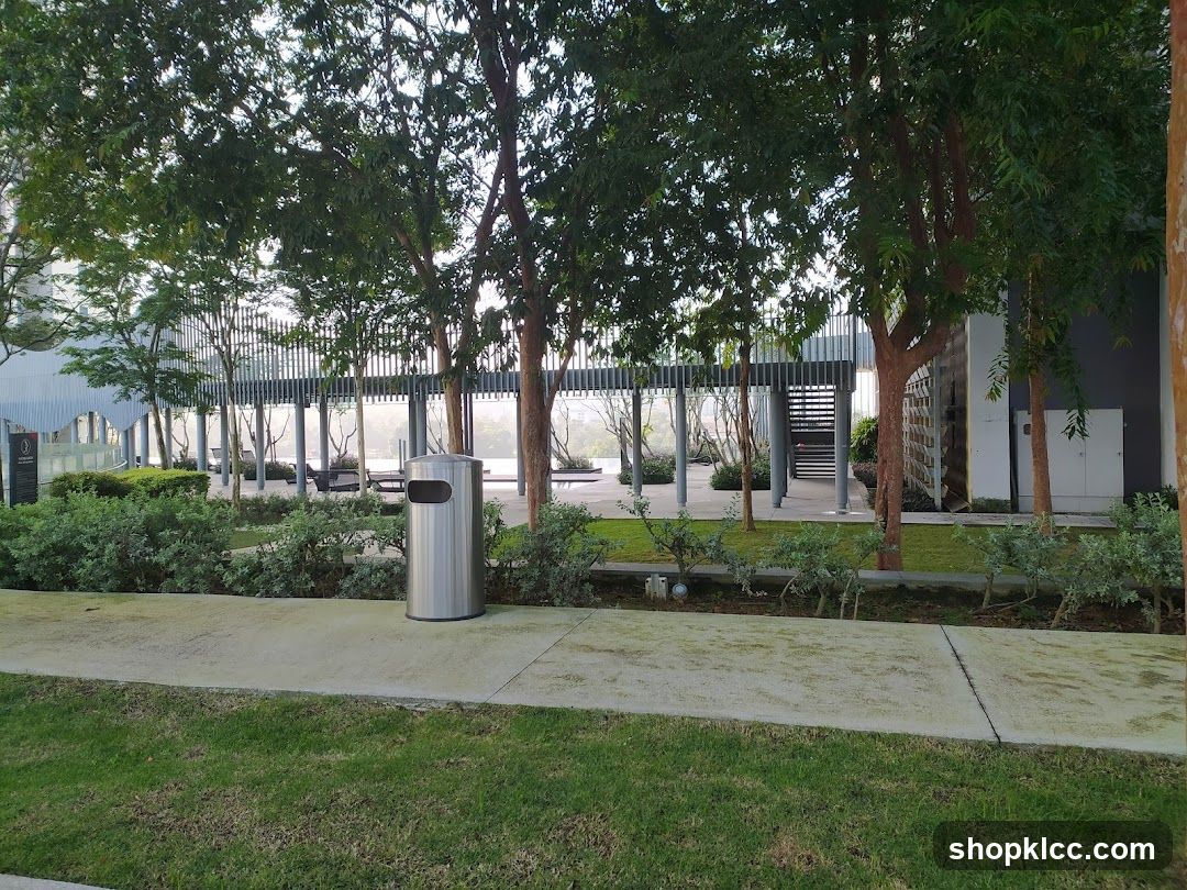 Outdoor Park Area with Modern Architecture