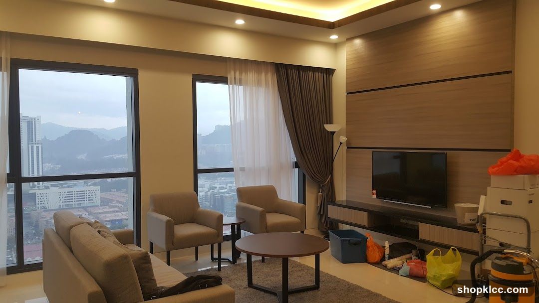 Living Room Interior with City View