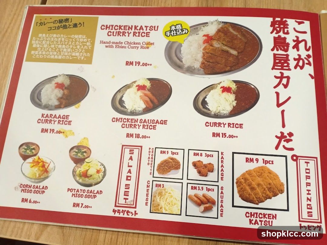 Chicken Curry Rice Menu Board