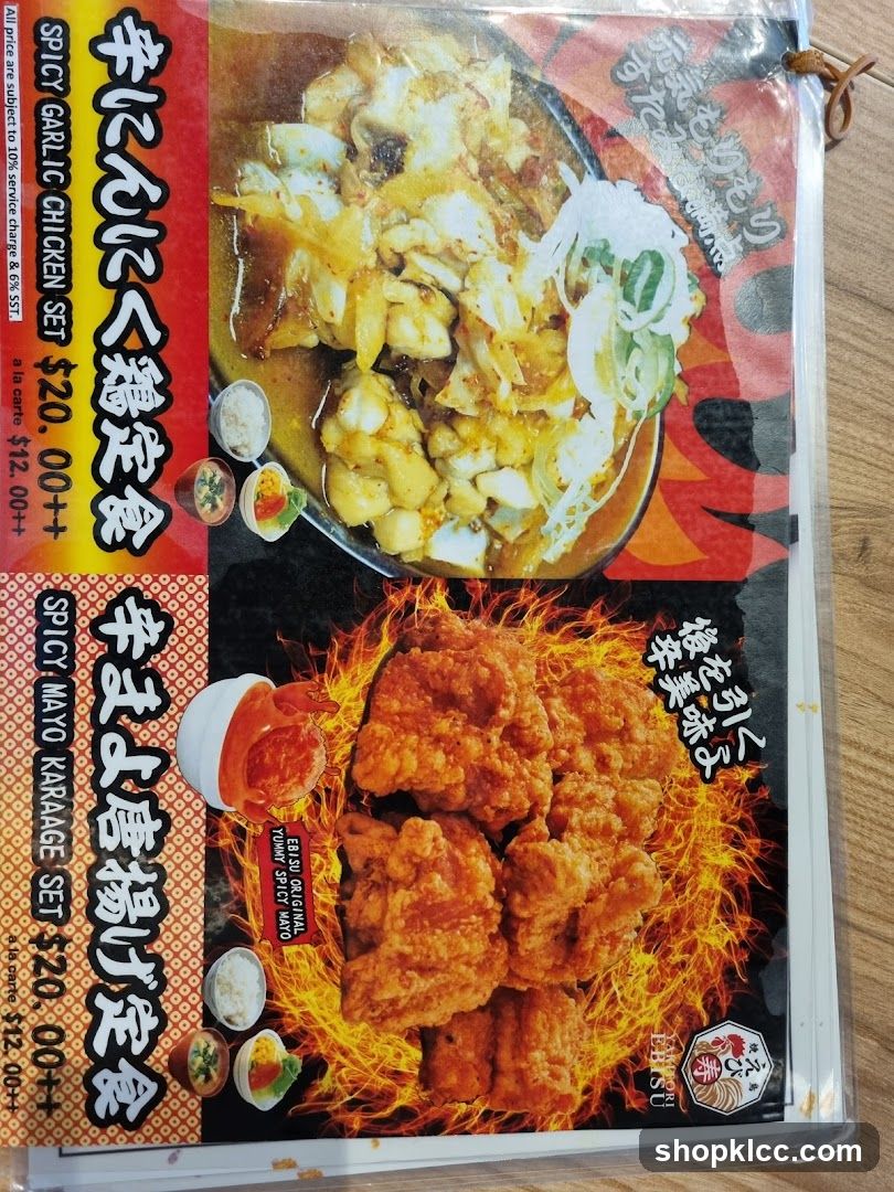 Spicy Chicken and Karage Set Menu