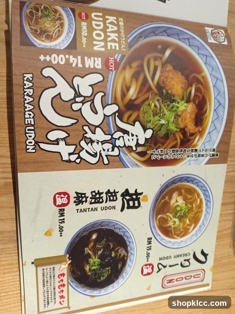 Udon Menu Board