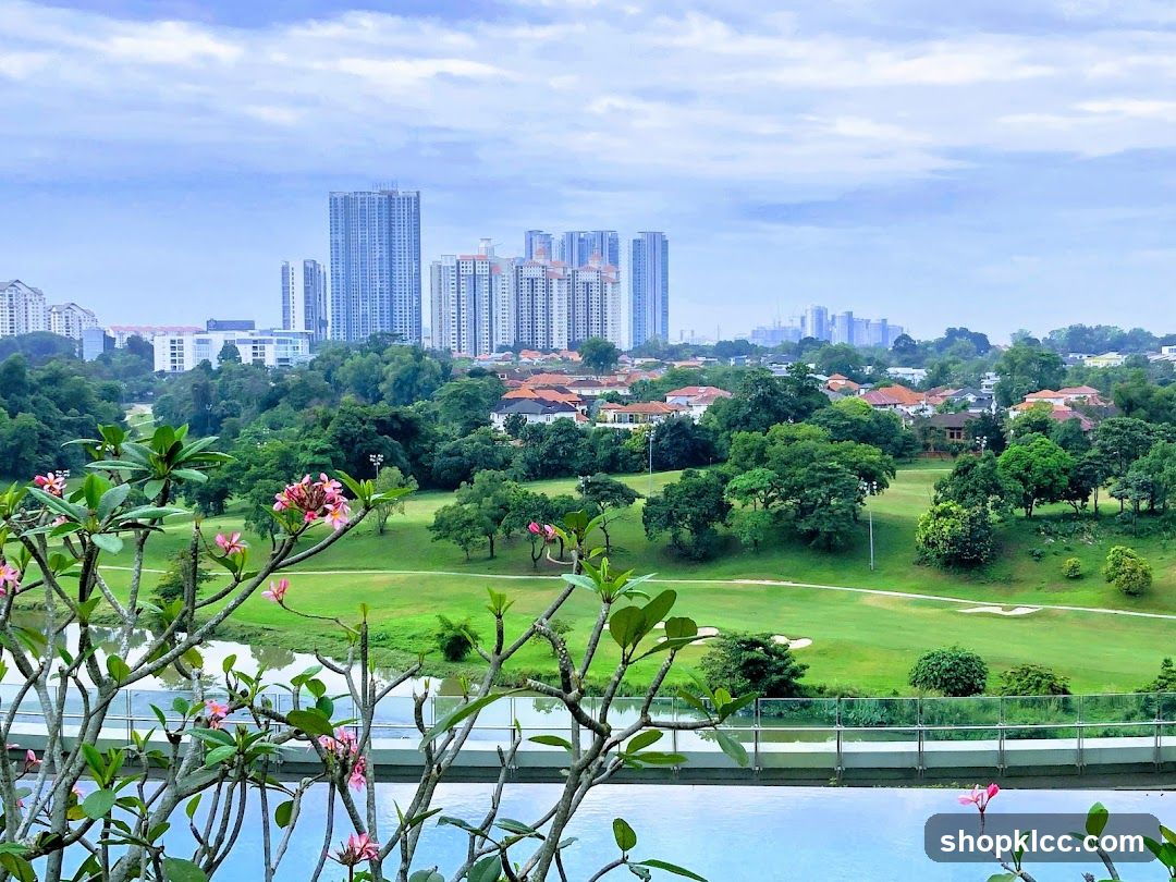 Cityscape with Golf Course and High-Rise Buildings