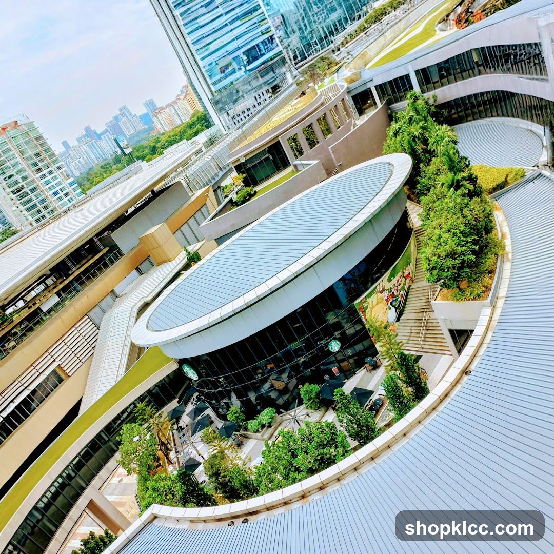 Urban Rooftop View with Starbucks