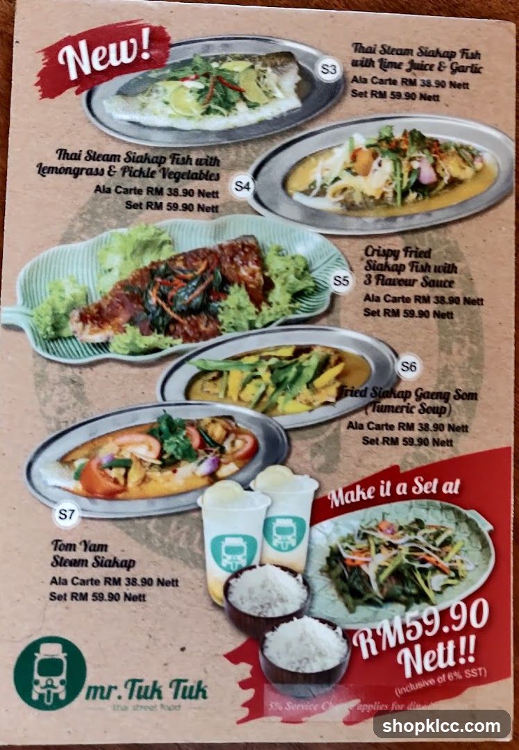 mr. Tuk Tuk Menu