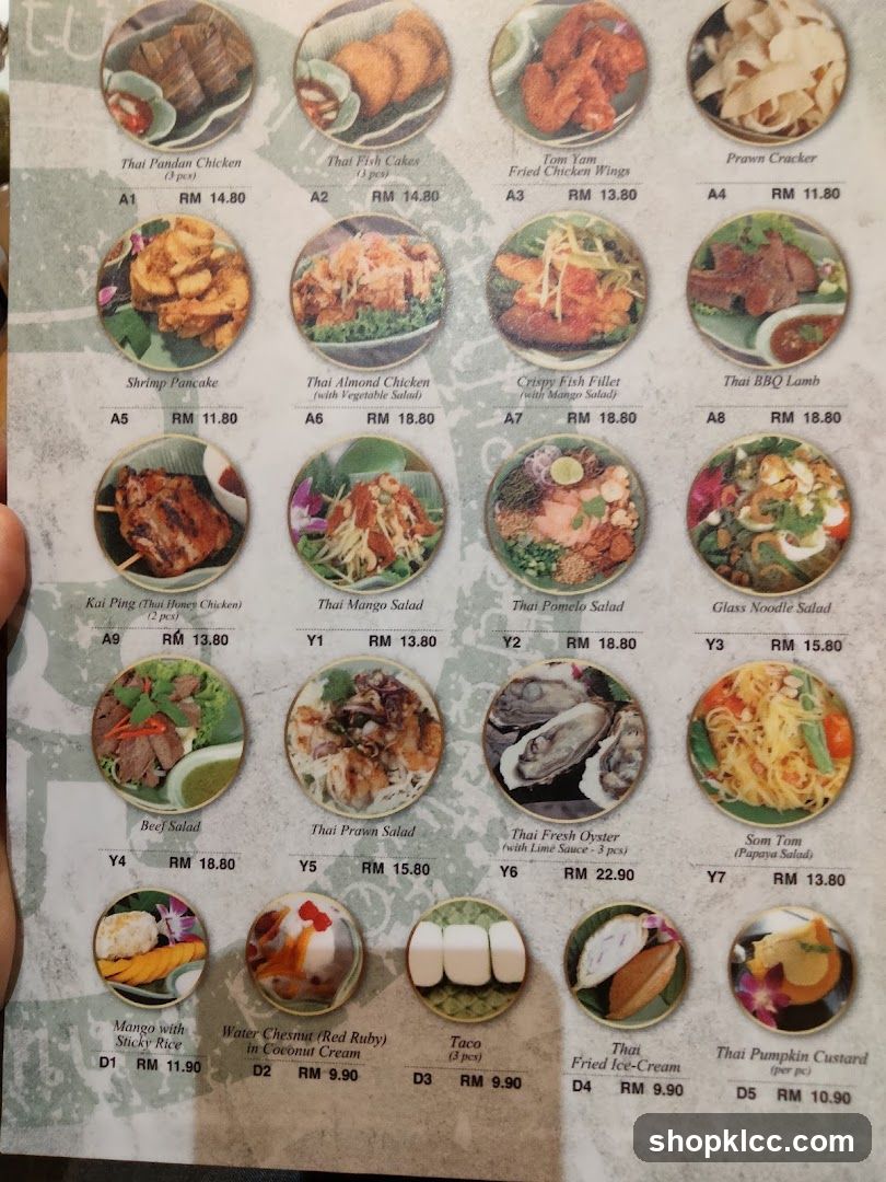 Thai Food Menu