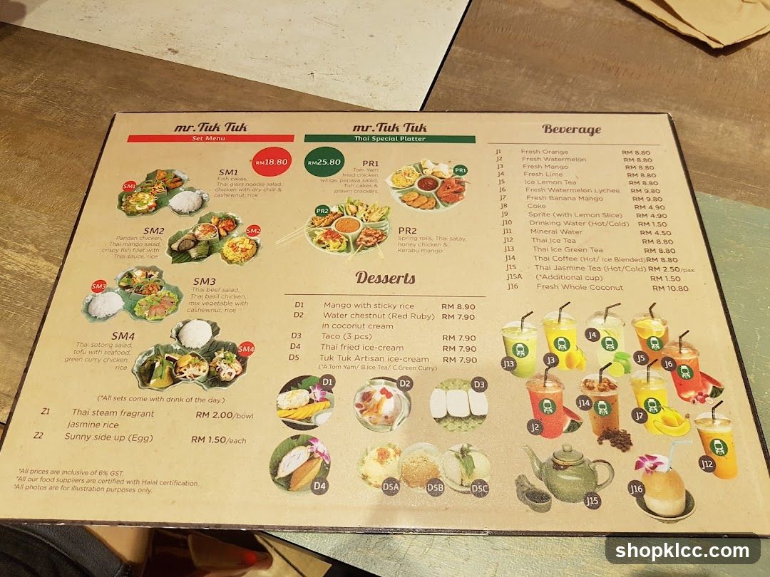 mr. Tuk Tuk Set Menu