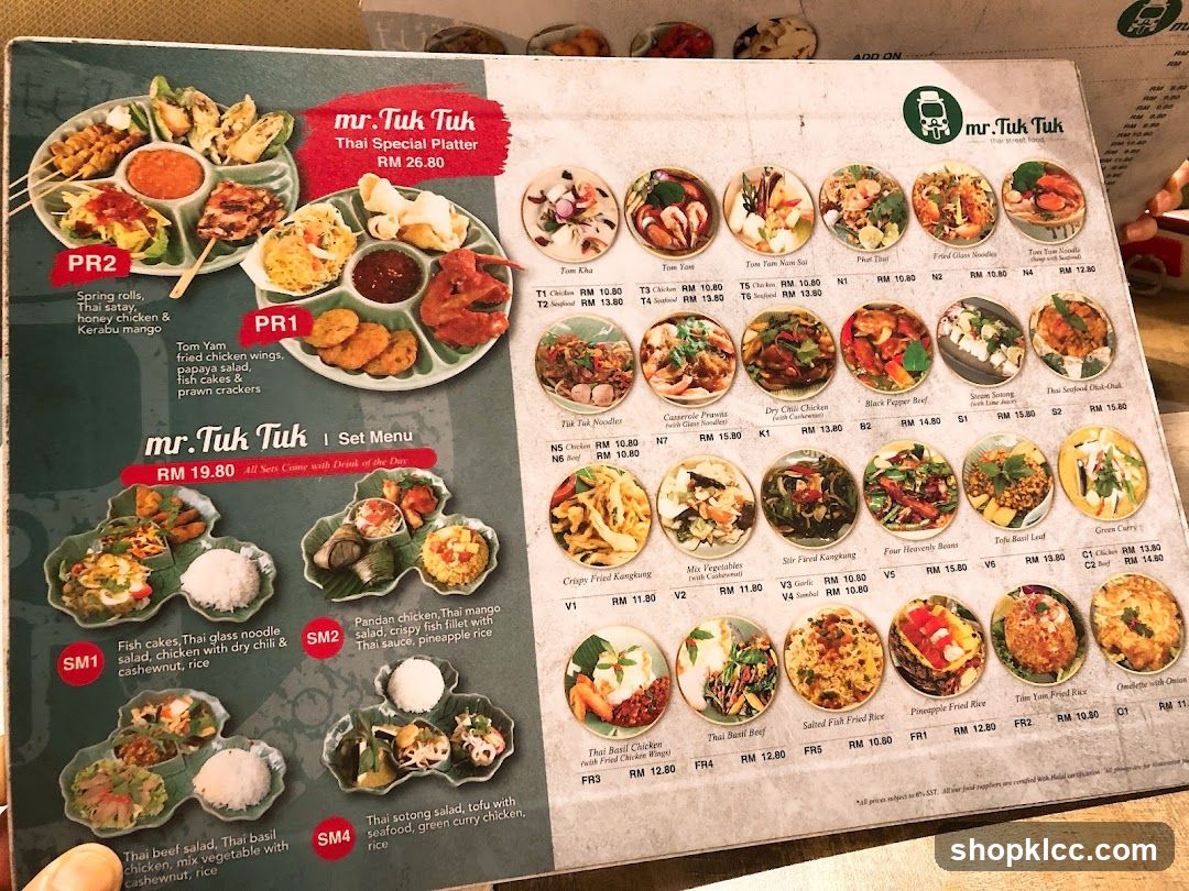 mr. Tuk Tuk Menu