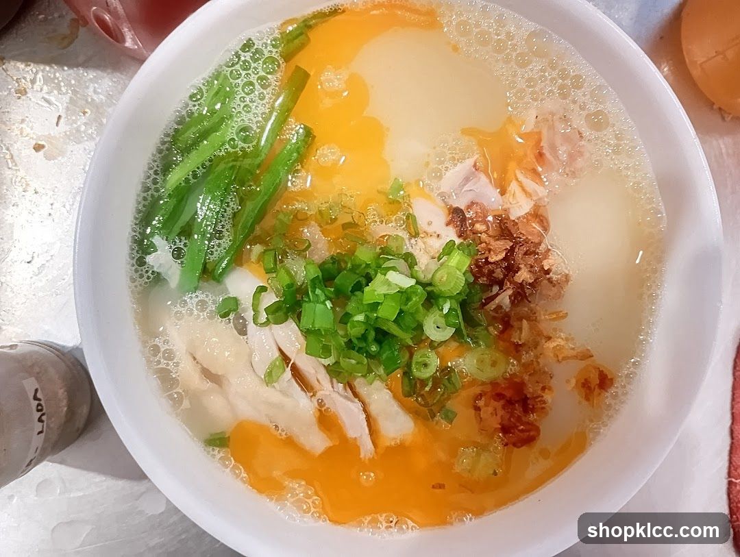 Chicken Congee with Egg Yolk