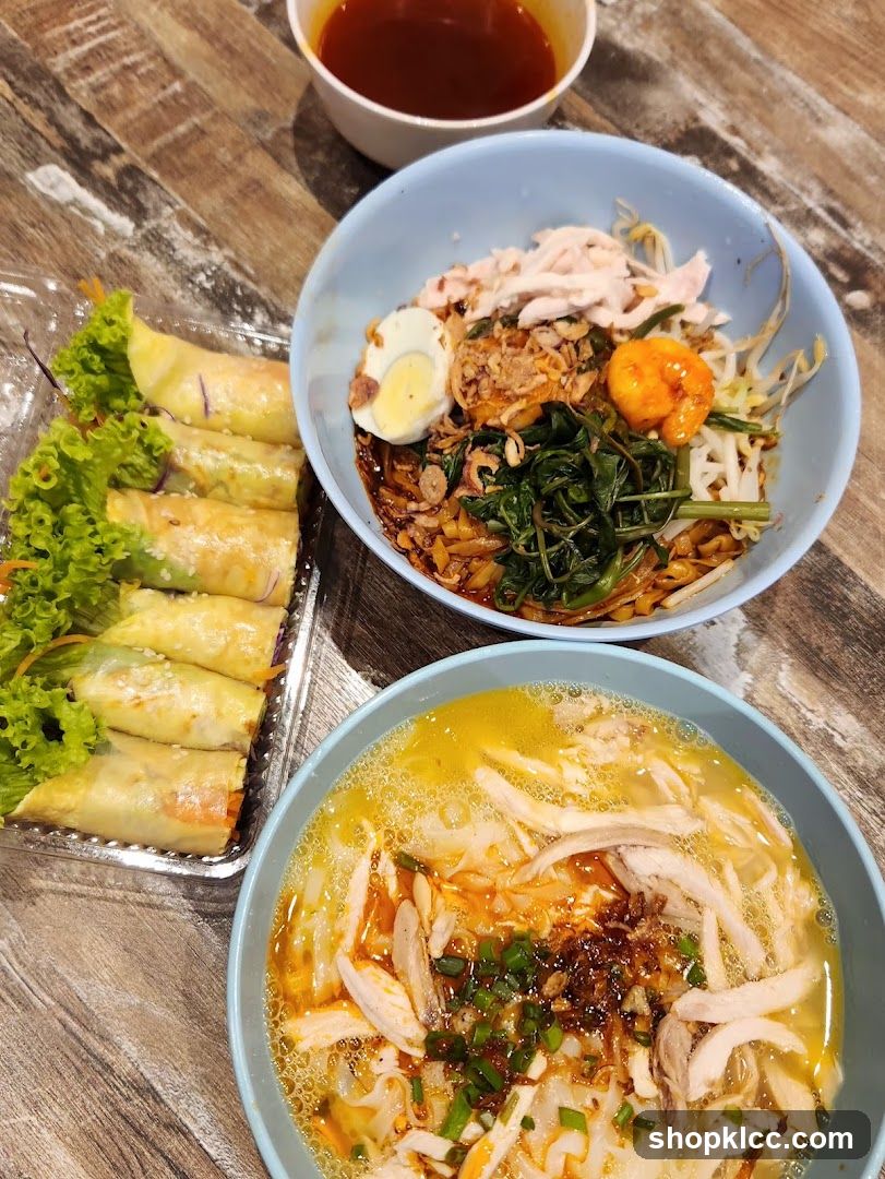 Noodles and Spring Rolls
