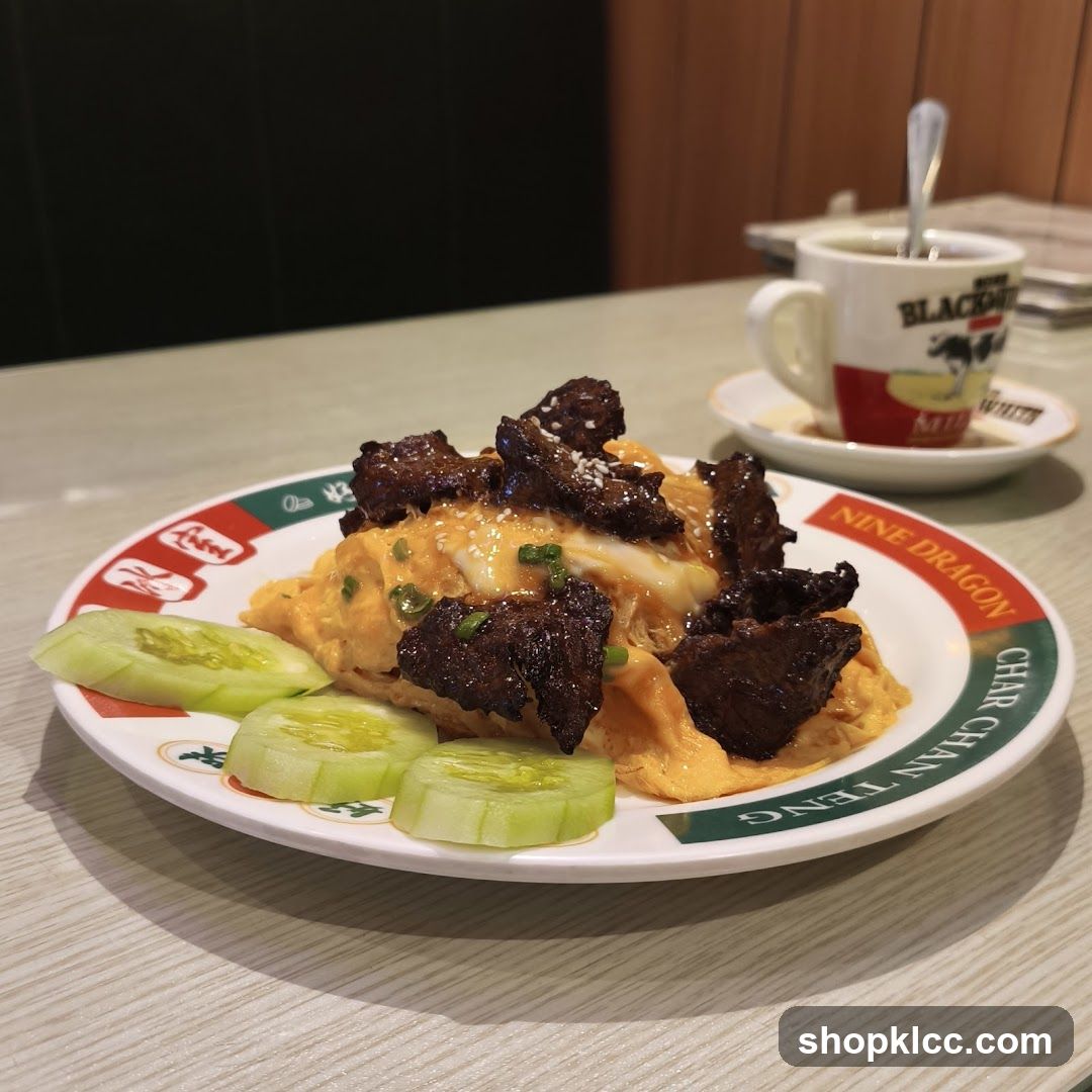 Omelette with Beef and Cucumber Slices