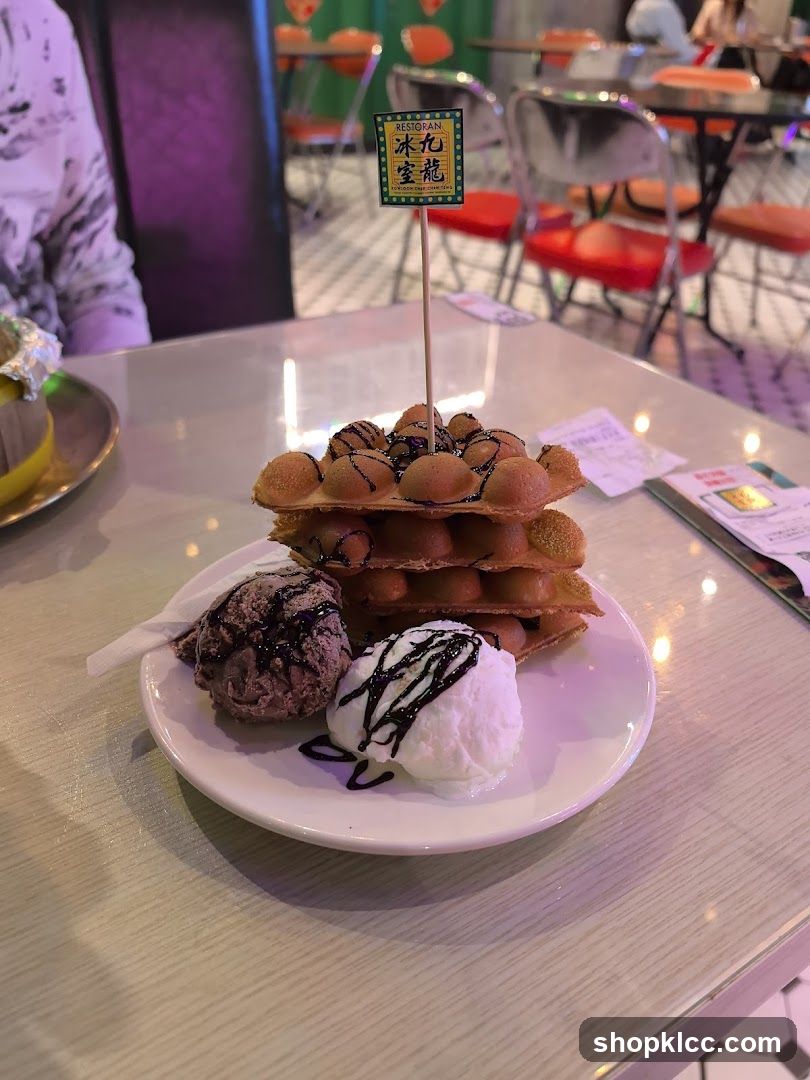 Bubble Waffle with Ice Cream
