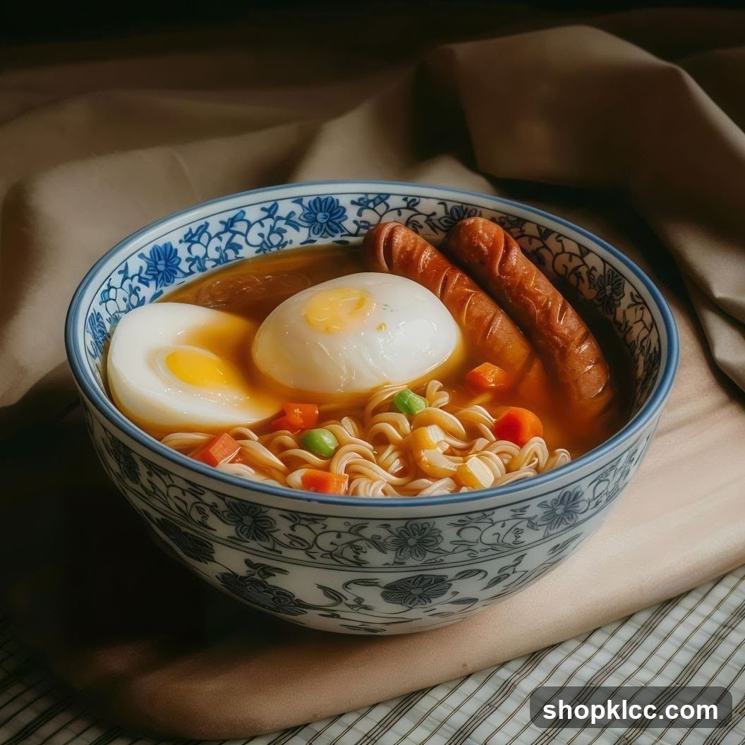 Noodle Bowl with Egg and Sausage