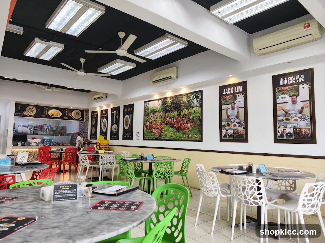 Restaurant Interior with Posters and Tables
