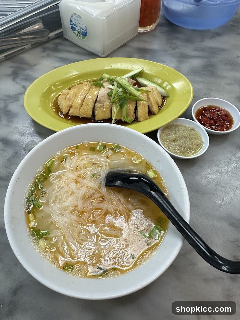 Hainanese Chicken Rice and Noodle Soup