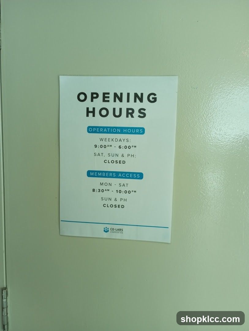 Opening Hours Sign