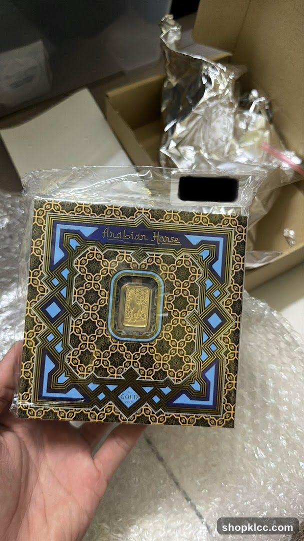 Gold Bar with Arabian Horse Design