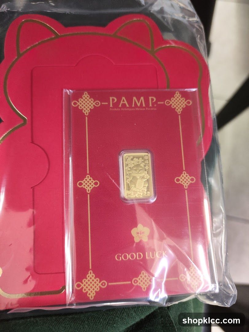Gold Bar with Red Envelope