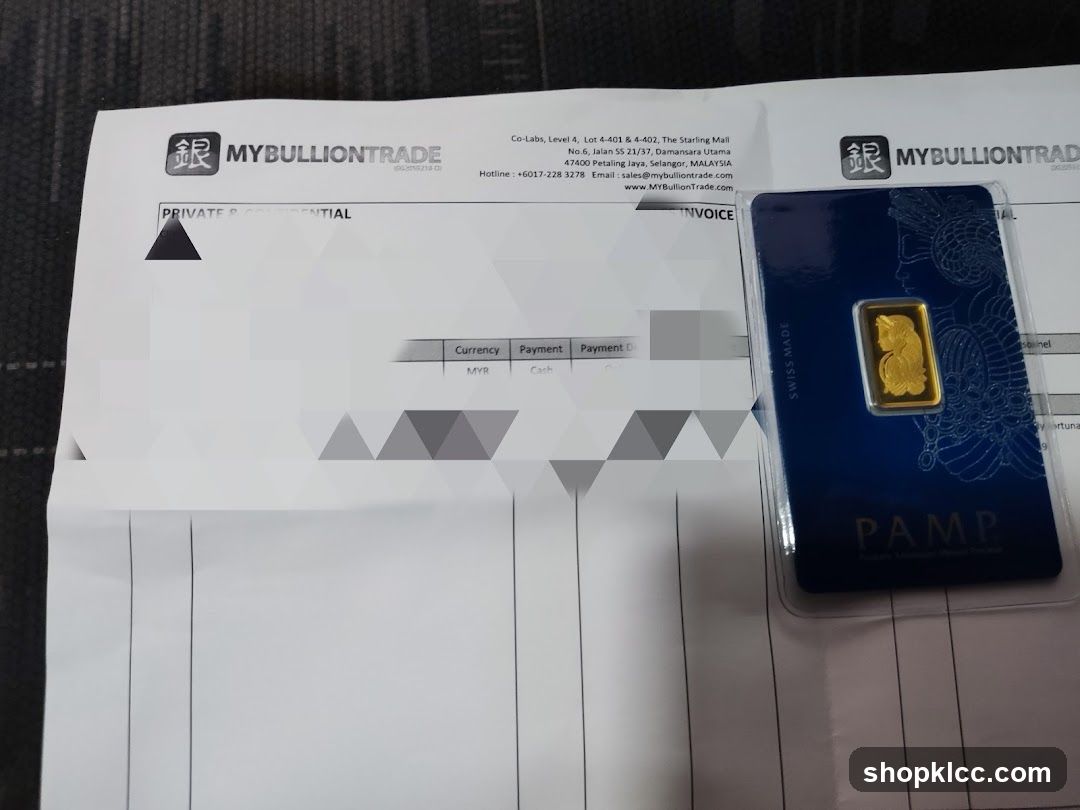 Invoice and Gold Bar