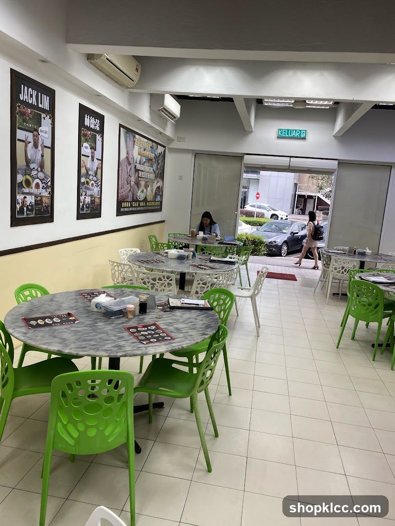 Restaurant Interior with Posters and Tables