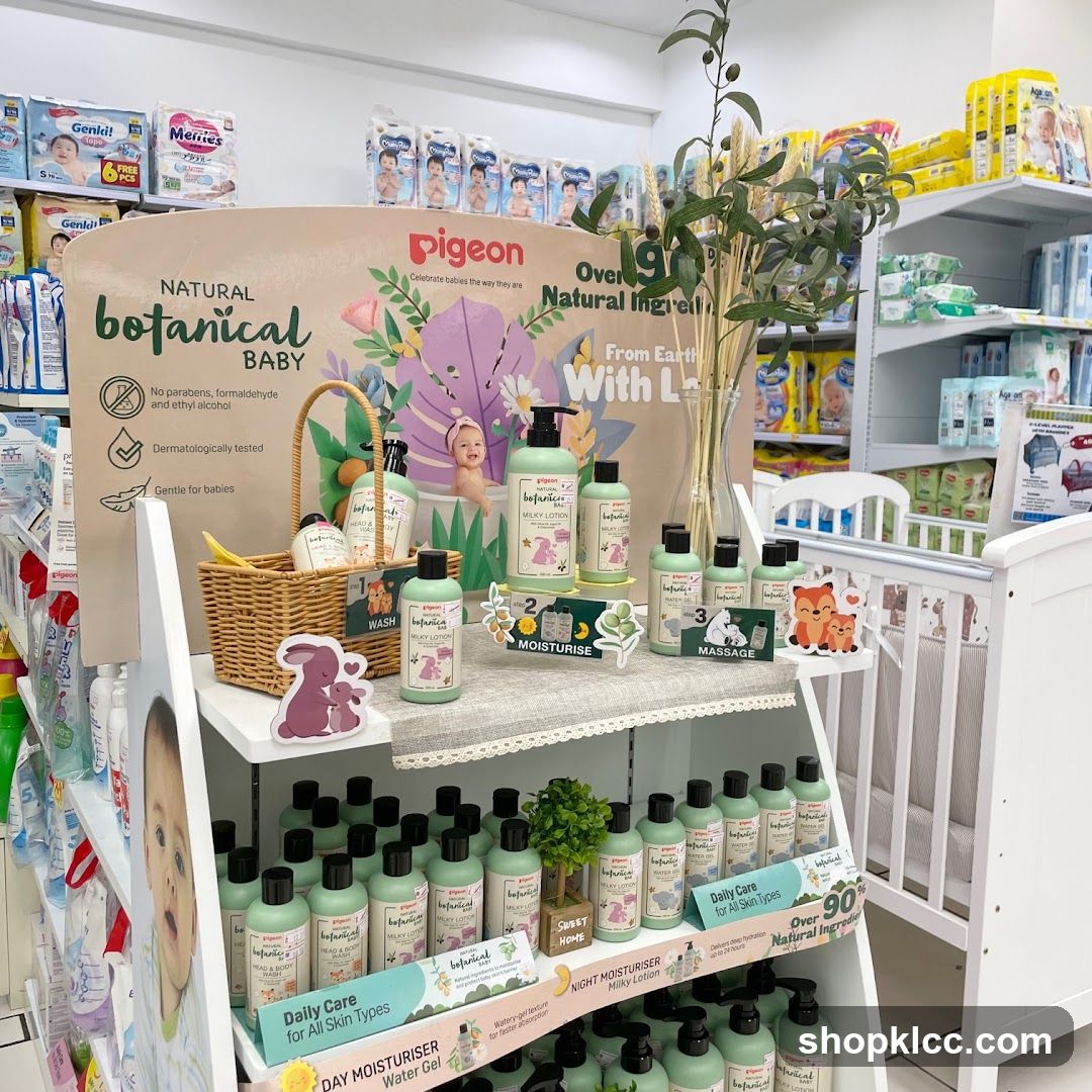 Pigeon Natural Botanical Baby Products Display