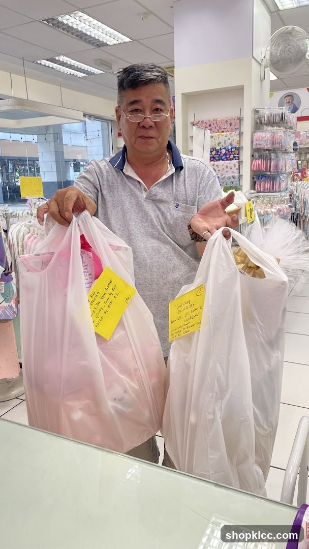 Man holding shopping bags