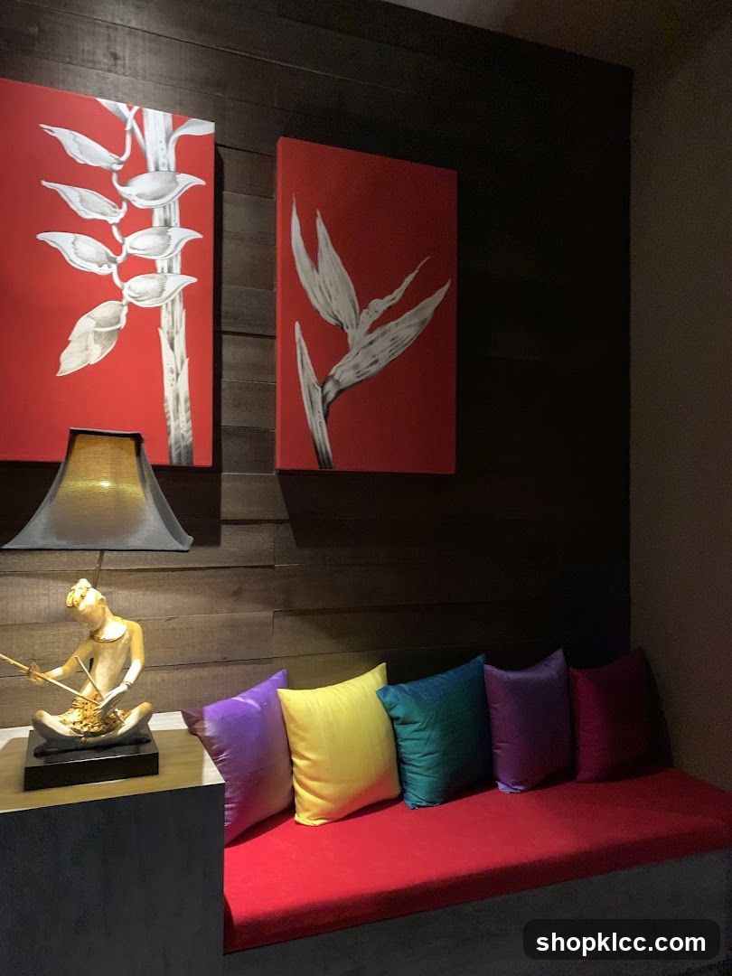 Seating area with artwork
