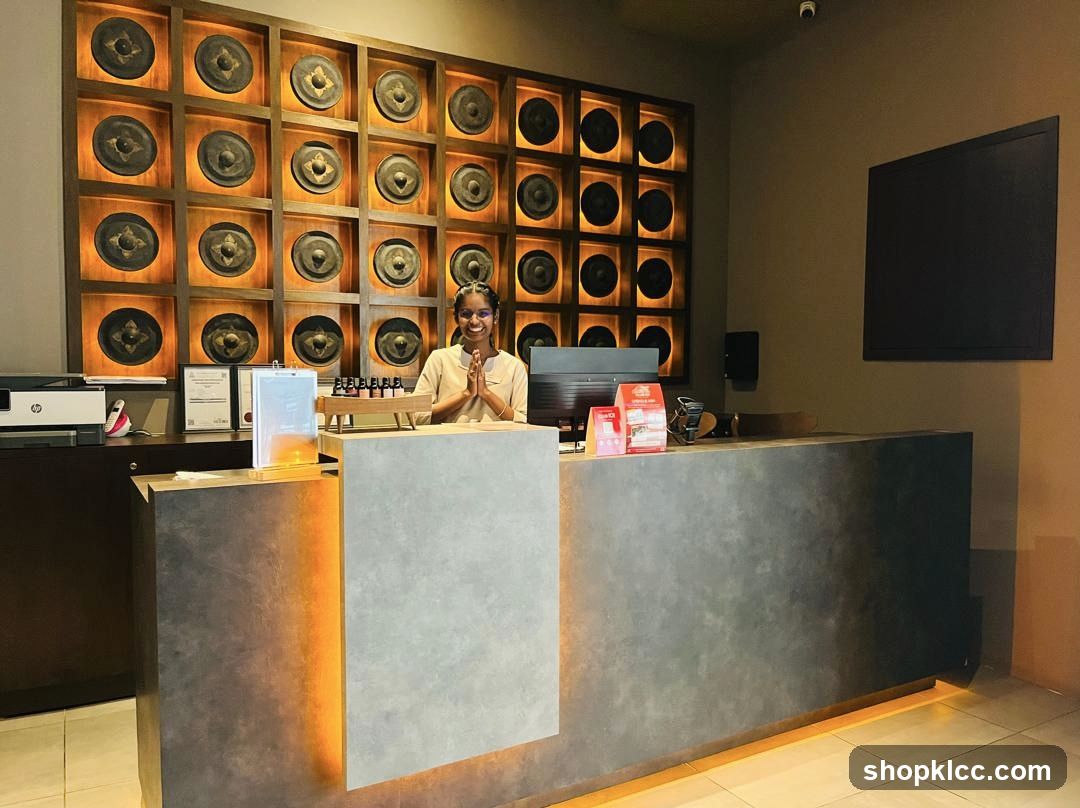 Reception Desk with Decorative Wall