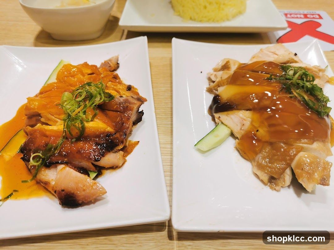 Hainanese Chicken Rice and Roasted Chicken