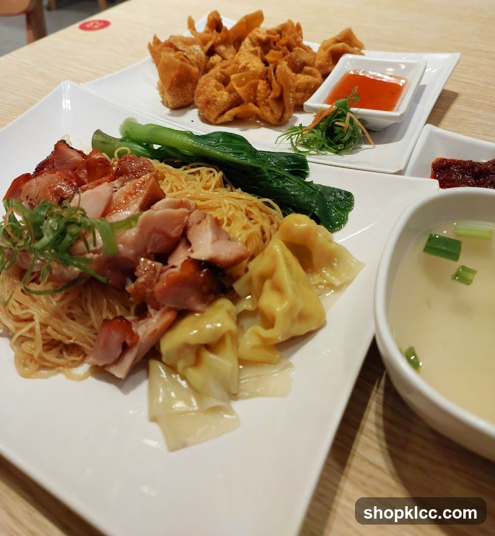 Wonton Noodle Soup with Roasted Pork
