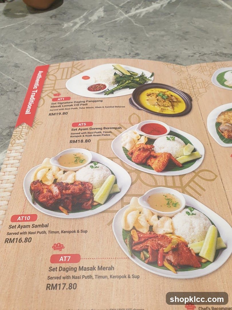Authentic Traditional Menu