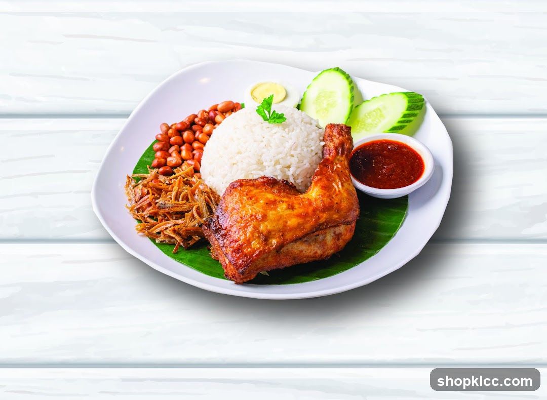 Nasi Lemak with Fried Chicken