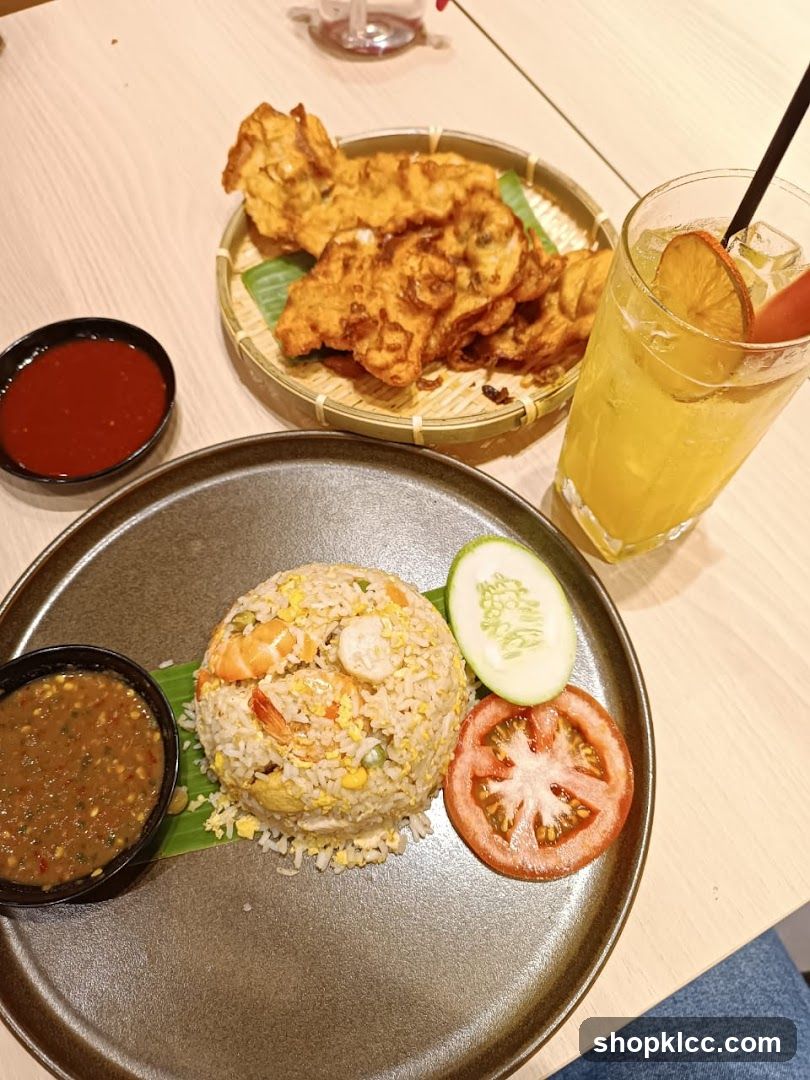 Fried Rice with Shrimp and Side Dishes