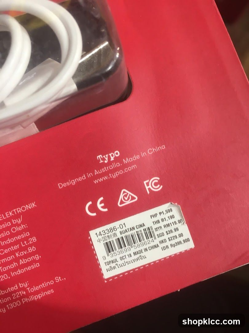 Typo Product Packaging